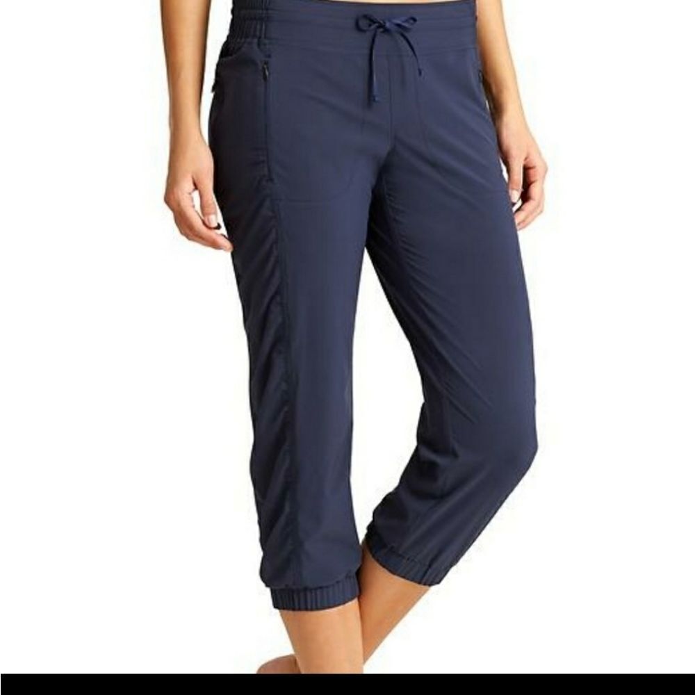 Athleta Women's La Viva  Navy Blue Ruched Cropped  Jogger Pants 964585-05 Size 4